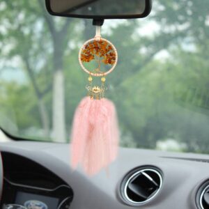 Dây treo oto Dreamcatcher lông vũ nhiều màu - Ảnh 3