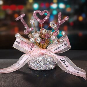 Decor xe hơi sáng tạo bình bong bóng nạm pha lê đẹp mắt