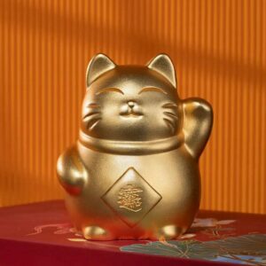 Tượng Mèo Thần Tài May Mắn Để Taplo Ô Tô