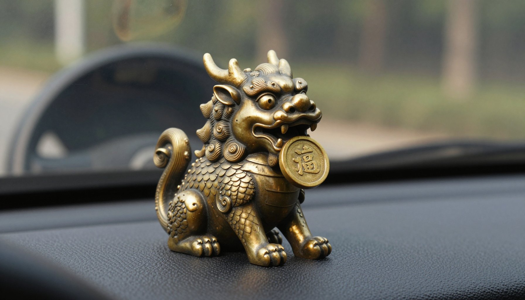 tượng tỳ hưu ngậm tiền ô tô tại showroom dotrangtrioto.com