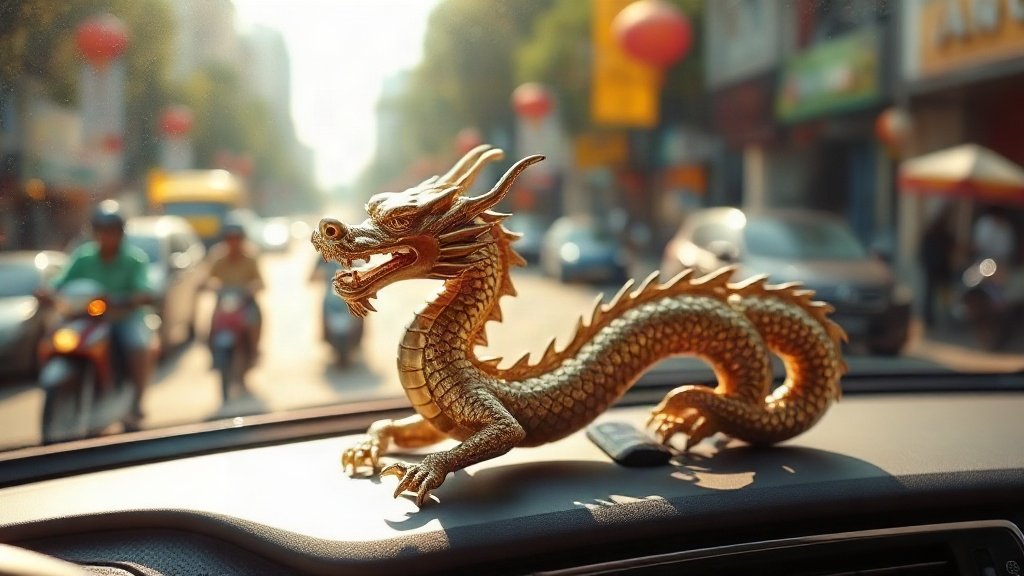 Tượng rồng phong thủy trên xe — ảnh đại diện bài viết dotrangtrioto.com