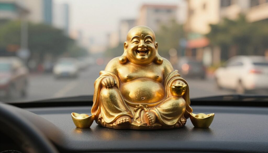 Tượng phật cười để ô tô — ảnh đại diện bài viết dotrangtrioto.com